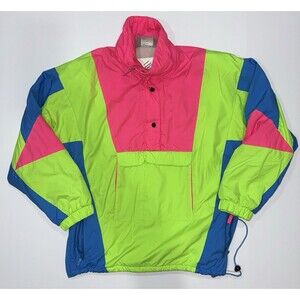Boulder Gear Vintage Ski Jacket Neon Multicolor Pink, Blue, Green Sz 12 Barbie